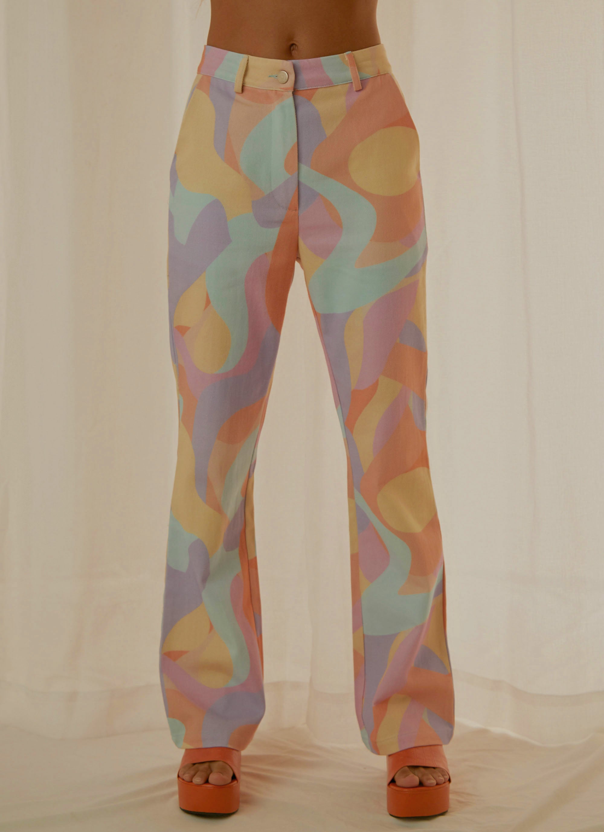 Keep Your Heart Pants - Pastel Wave – Peppermayo NZ