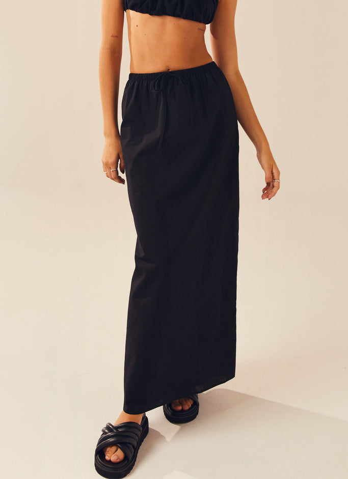 Sicilian Sun Maxi Skirt - Black