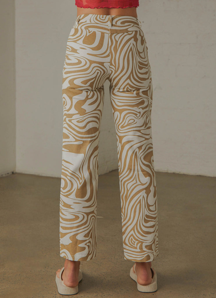 Serena Pants - Tan Print