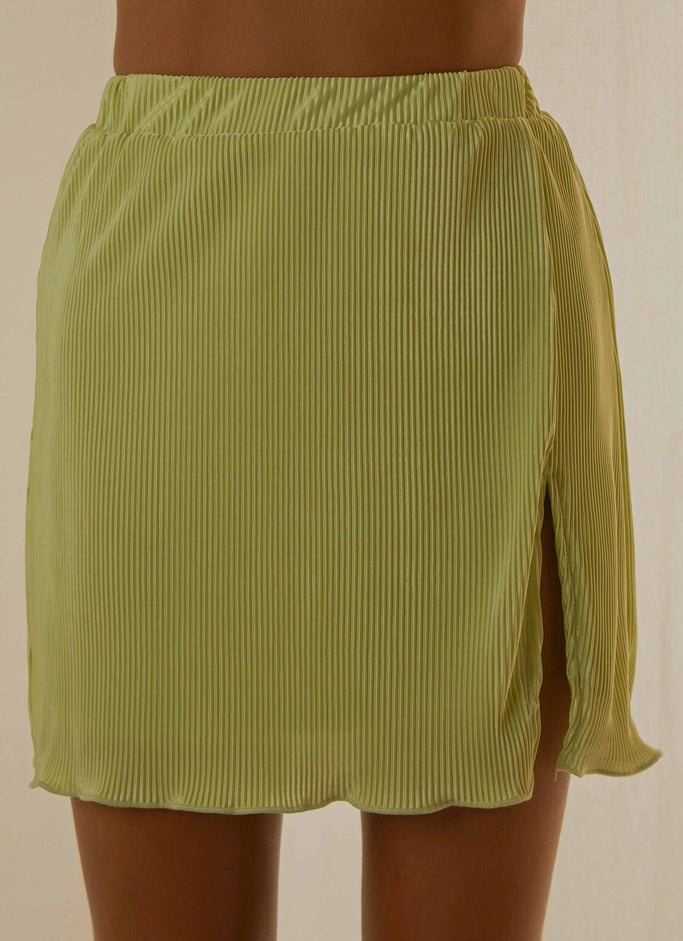 Sunny Skies Mini Skirt - Lime Green