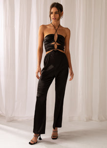 Causing Commotion Jumpsuit - Onyx