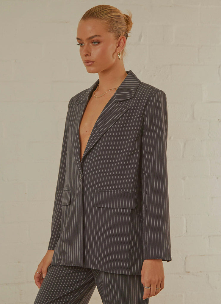 Italian Cities Blazer - Navy Pinstripe