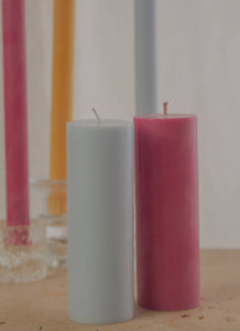 Moreton Eco Slim Pillar Candle- 5 x 15cm - Pastel Blue