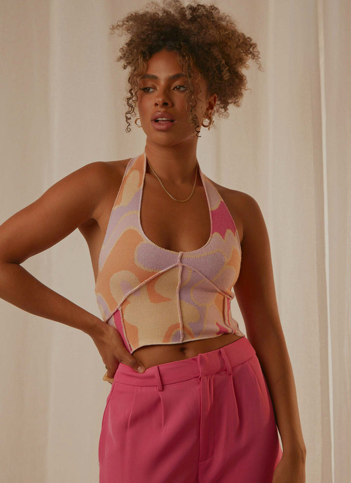 Thrill Bound Overlock Crop - Psychedelic