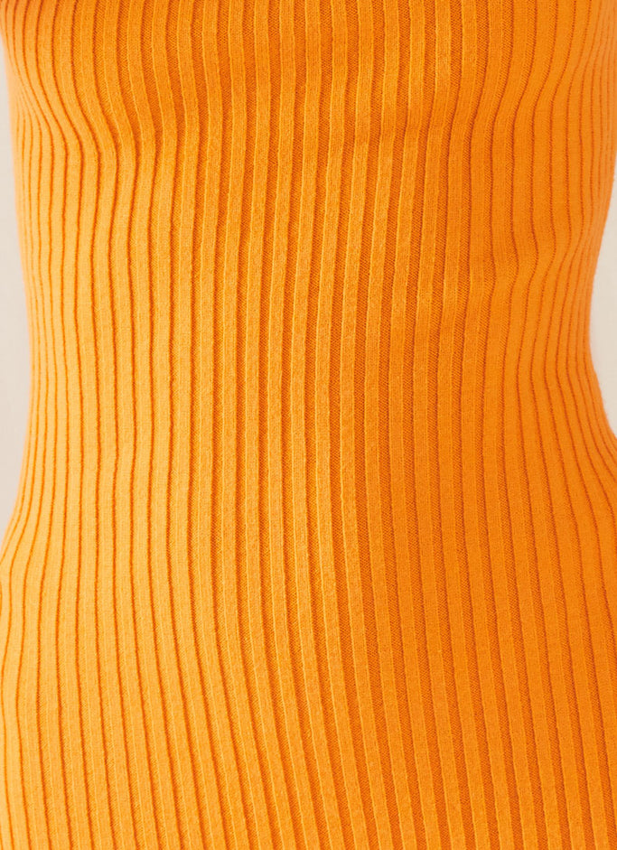 Helena Knit Tie Midi - Orange