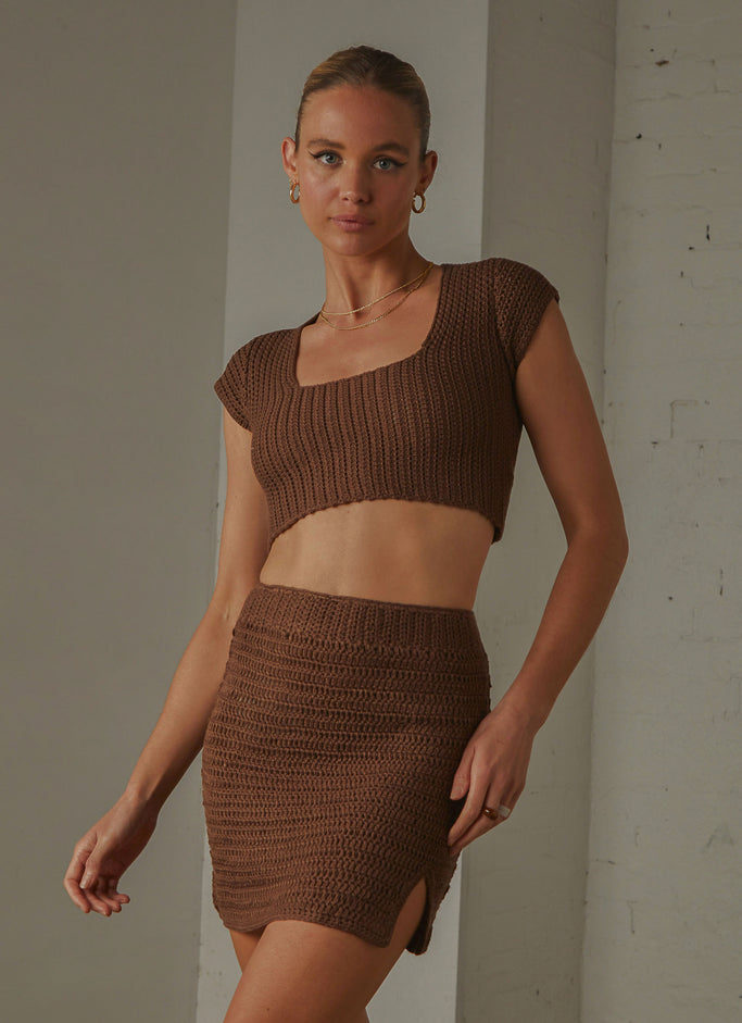 Summer Style Crochet skirt - Choc Brown