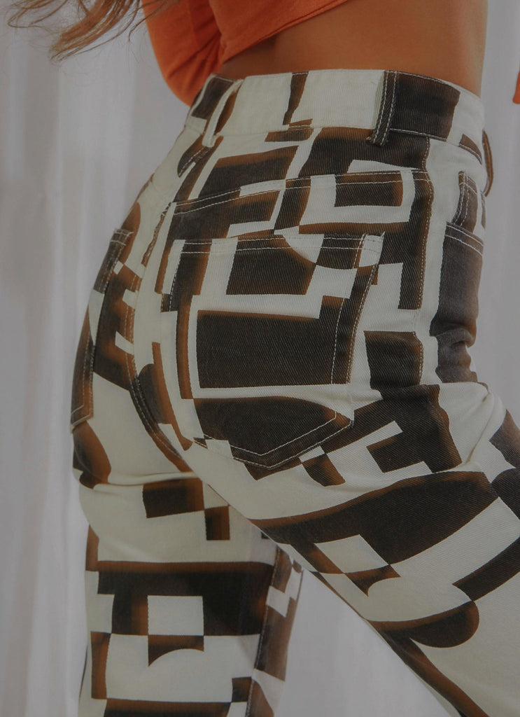 Electric Avenue Pants - Black and White Geo