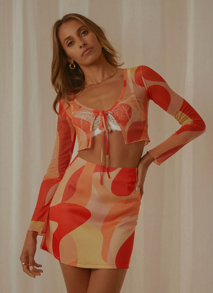 Everglow Sheer Top - Flaming