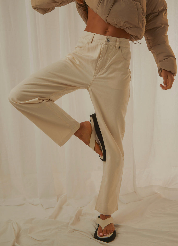 Shelby Hemp Twill High Waist Leg Pant - Natural