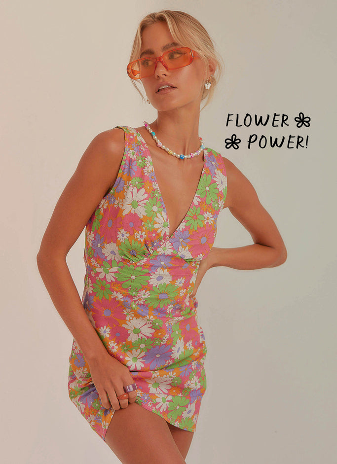 Audrey Vintage Slip Dress - 70s Floral