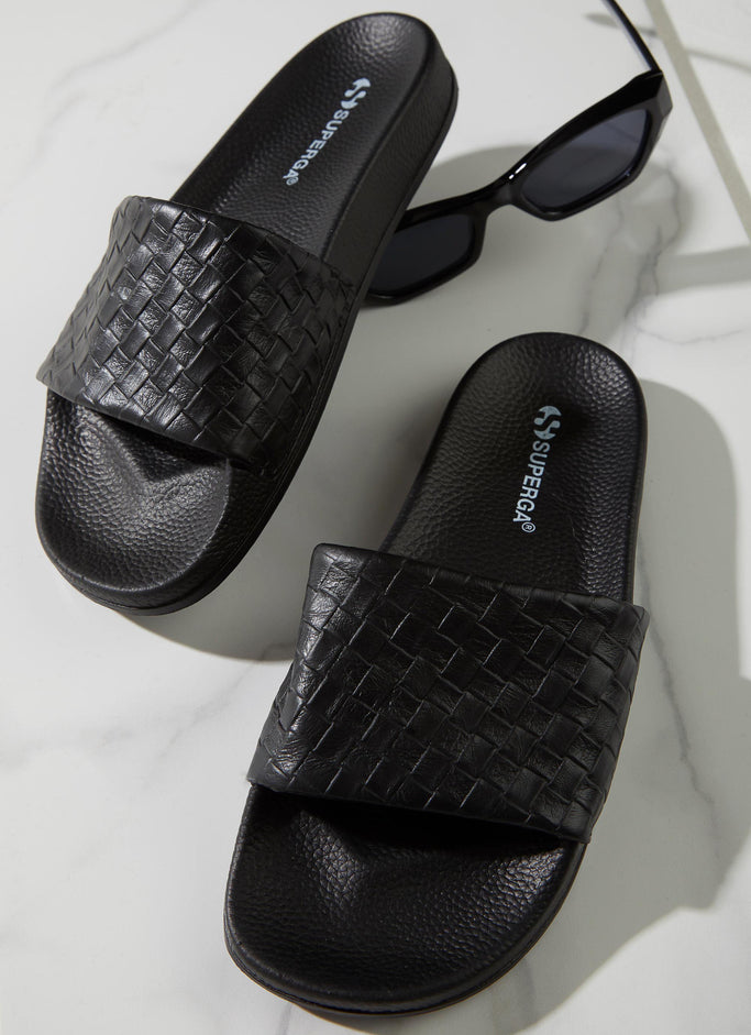 1908 Slides Woven Leather - 005 Black