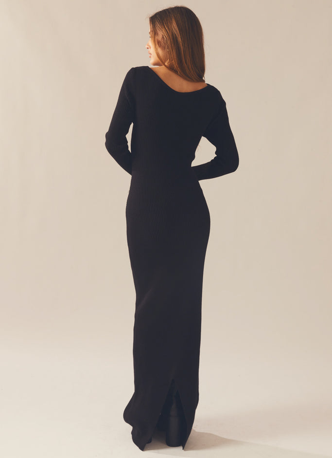 Carmen Knit Midi Dress - Black