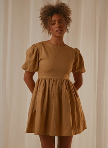Nima Linen Mini Dress - Oak