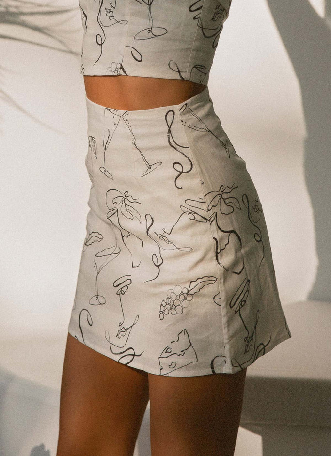La Dolce Vita Linen Mini Skirt - Aperitivo