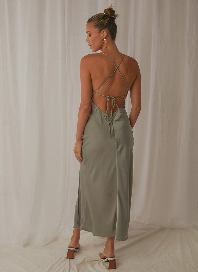 Sun Comes Up Midi Dress - Sage