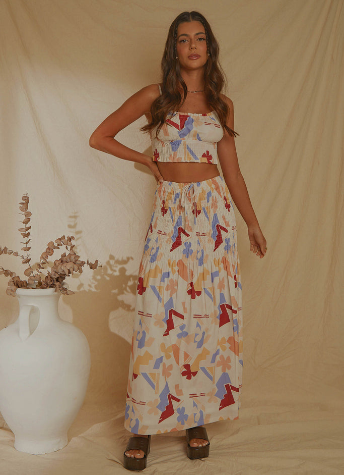 Lost Palms Maxi Skirt - Abstract Resort