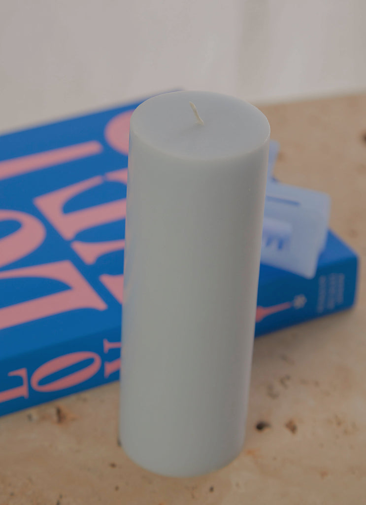 Moreton Eco Slim Pillar Candle- 5 x 15cm - Pastel Blue