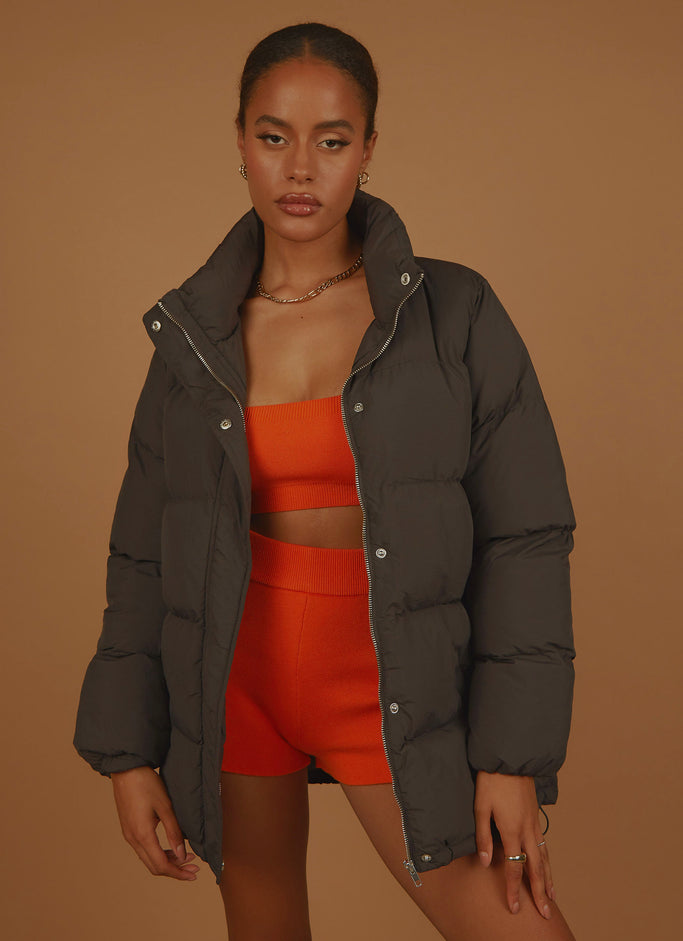 Topher Longline Puffer - Coal