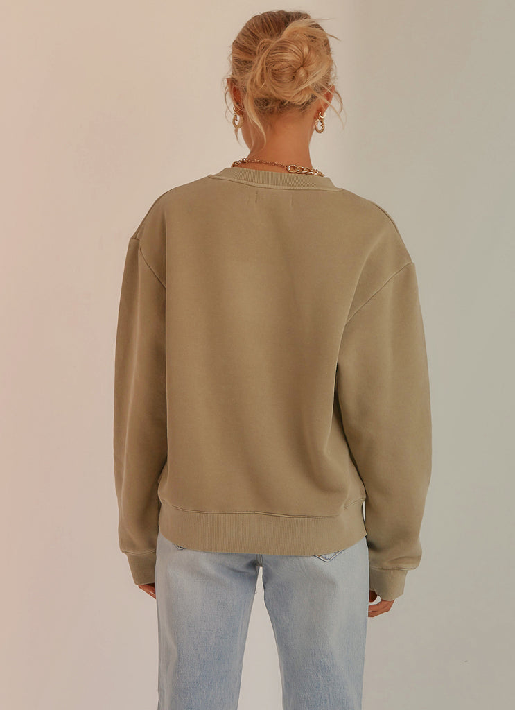 Nude Classics Slogan Sweat - Washed Sage