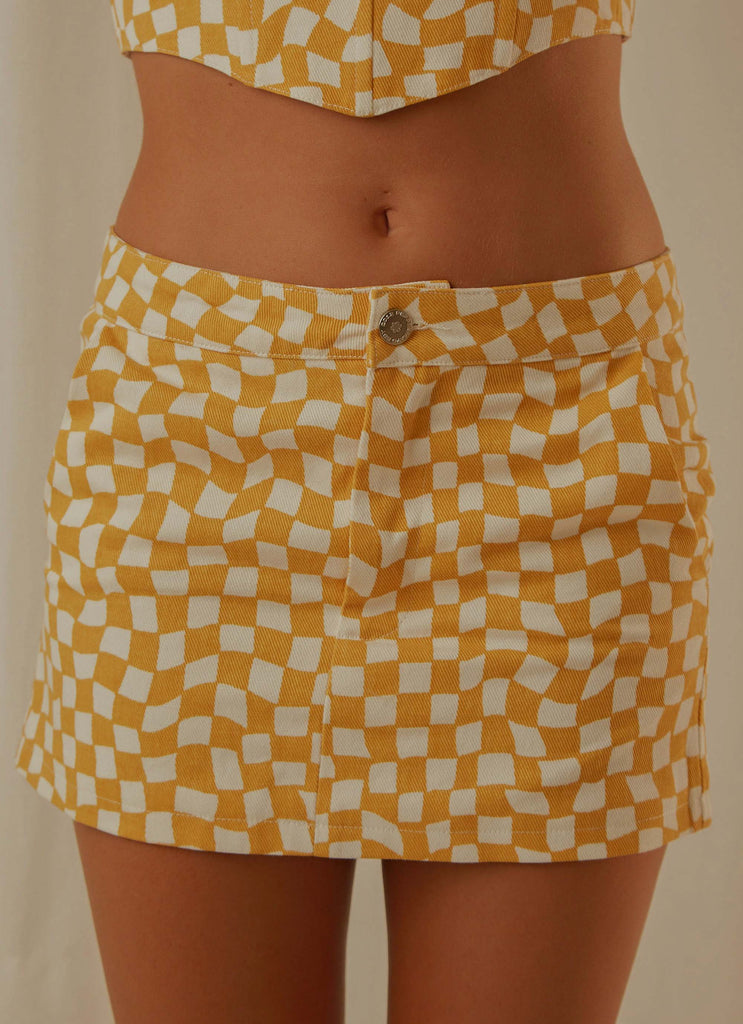 Luisa Mini Skirt - Yellow check
