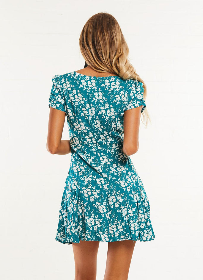 Adine Dress - Green Floral