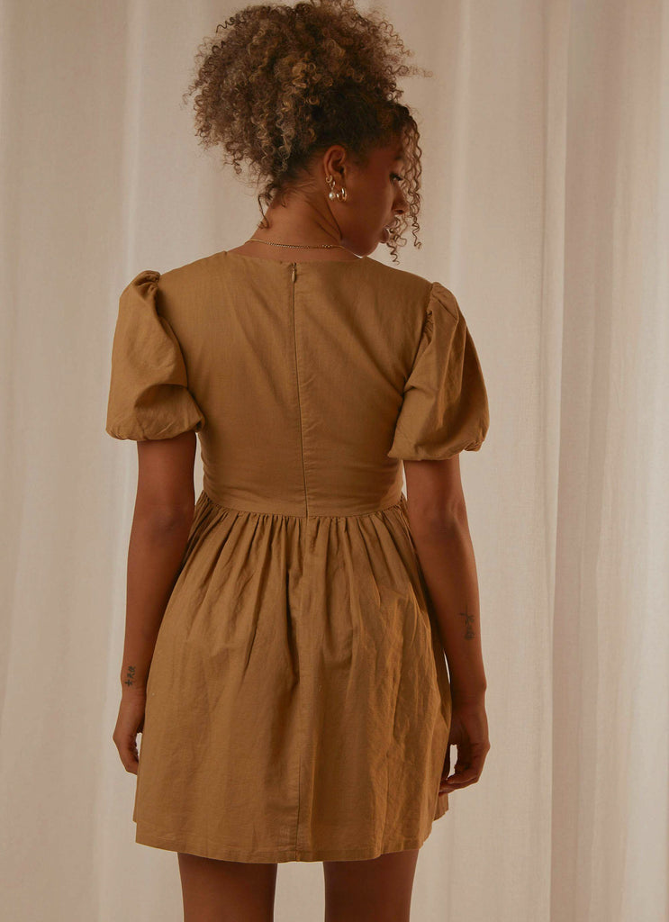 Nima Linen Mini Dress - Oak