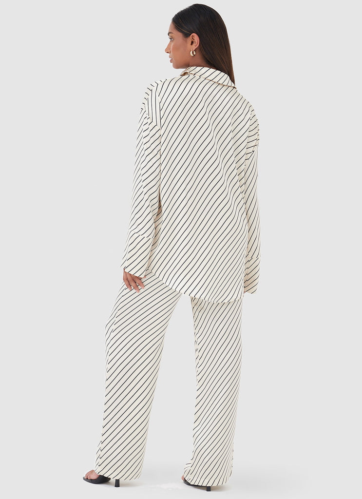 Norma Trousers - Diagonal Stripe