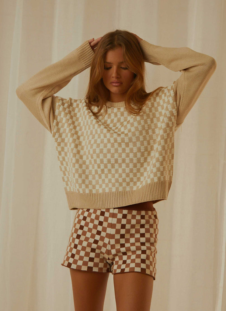 Checker Knit - Bone