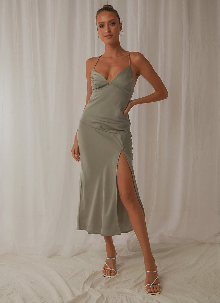 Sun Comes Up Midi Dress - Sage