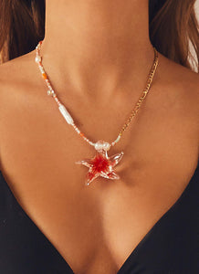 Stargazing Glass Necklace  - Orange