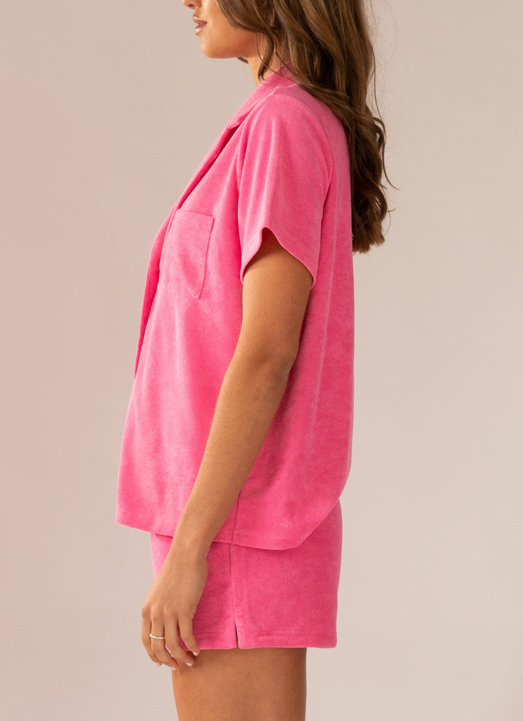The Deep End Terry Shirt - Perry Pink