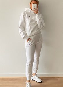 Reverse Weave Jogger - White