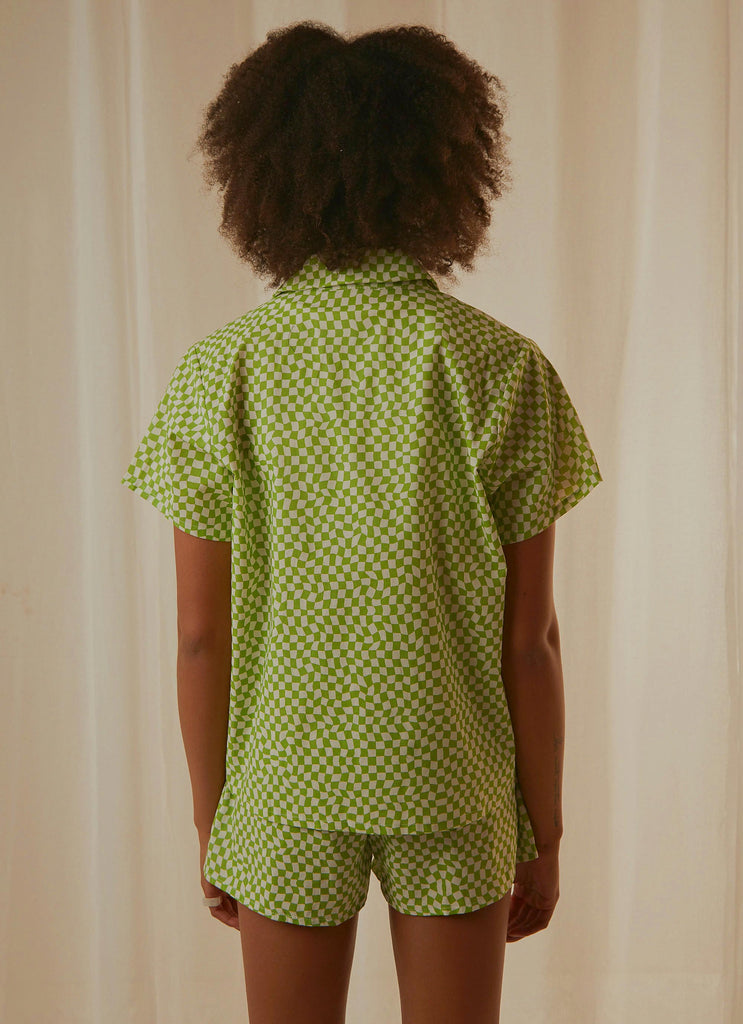 Seventies Groove Shirt - Lime Warp Check