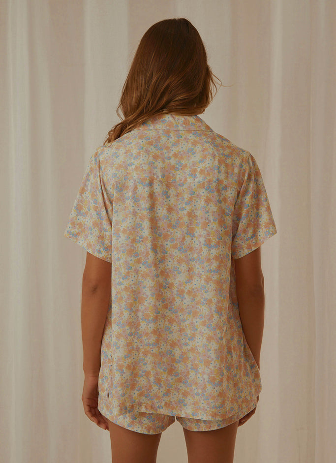 Safari Shirt  - Peach Floral