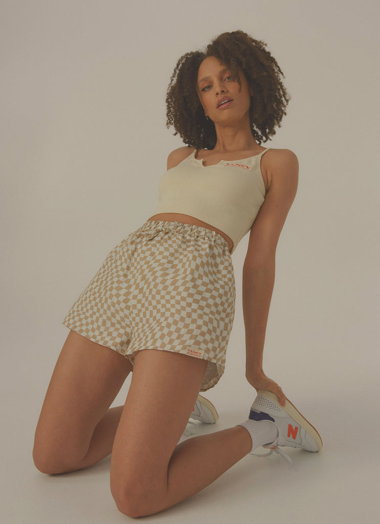 Blaze Organic Linen Shorts - White-Crème