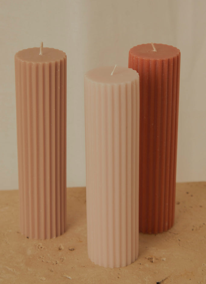 Moreton Eco Fluted Pillar - Antique Pink