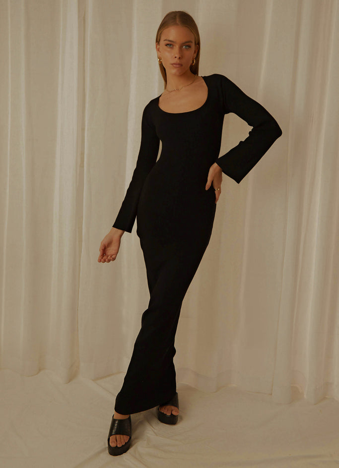 Tori Knit Maxi Dress - Black