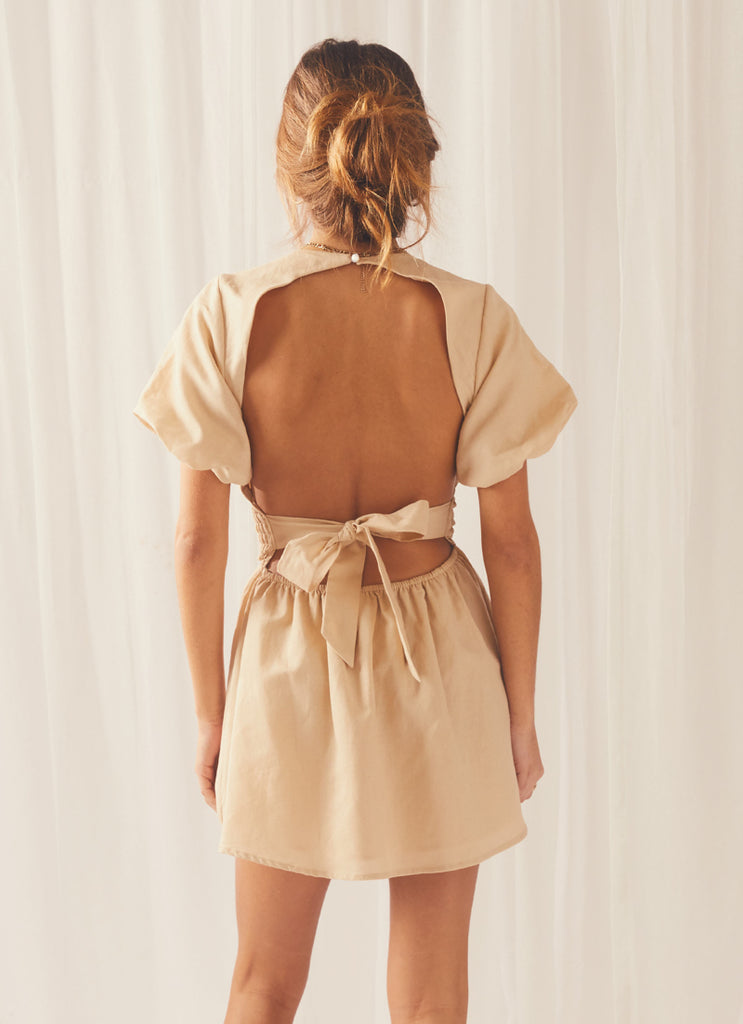 Lani Linen Mini Dress - Oatmeal