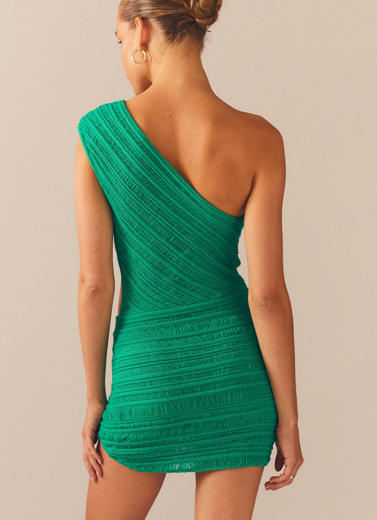 Percilla Ladder Knit Mini Dress - Evergreen