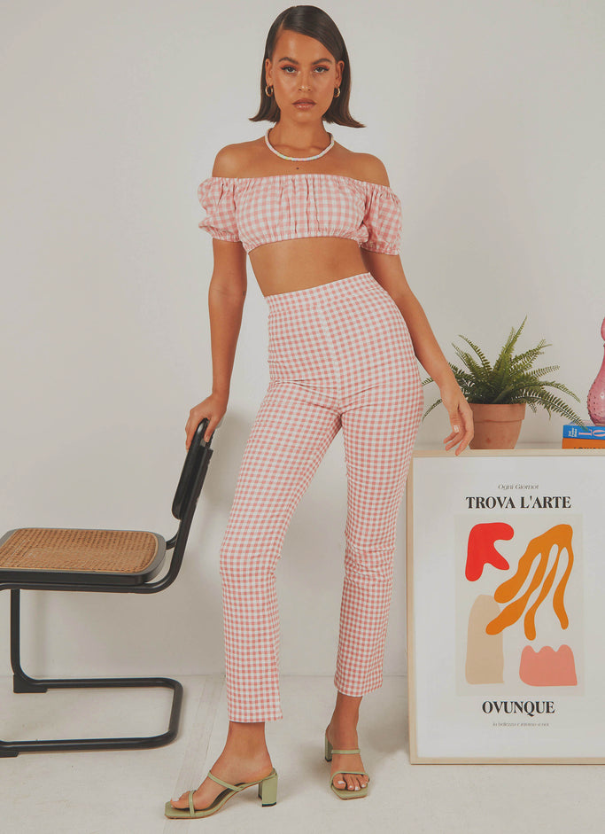 Palmero Pants - Pink Gingham
