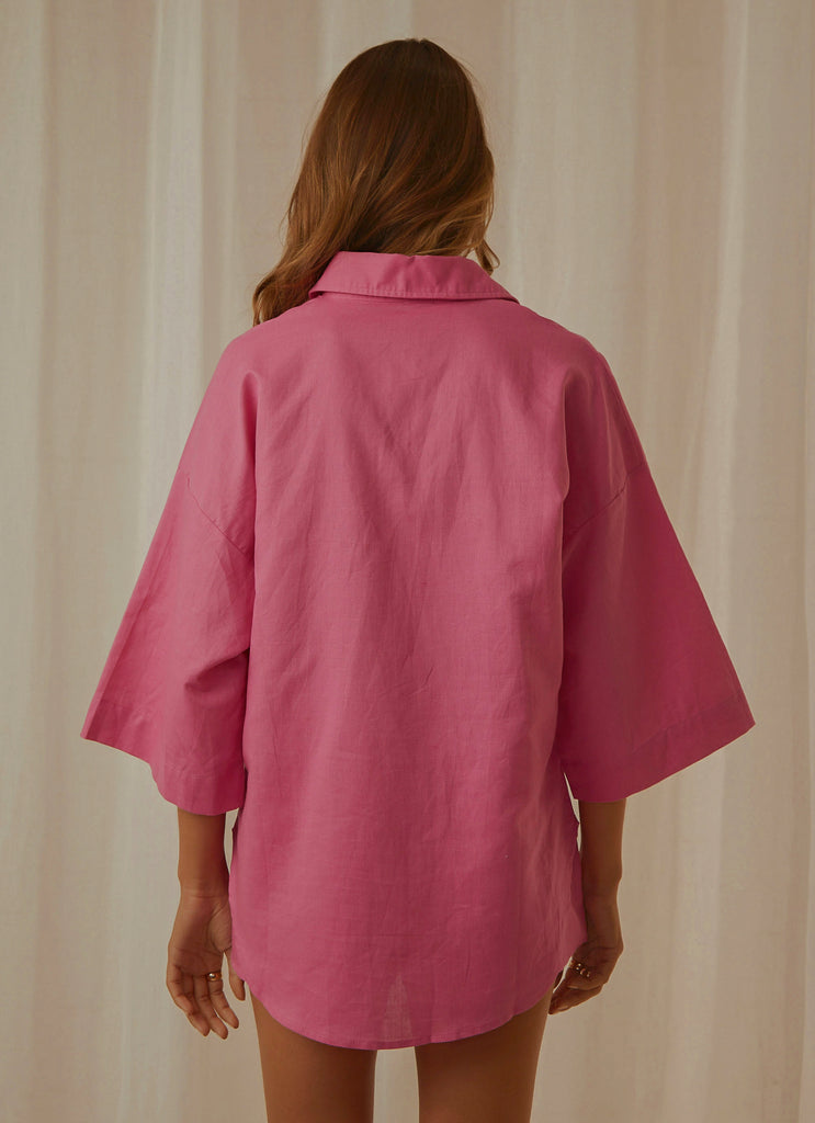 Harlow Oversized Shirt - Magenta