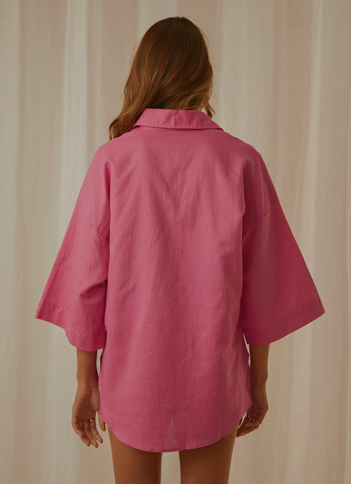 Harlow Oversized Shirt - Magenta