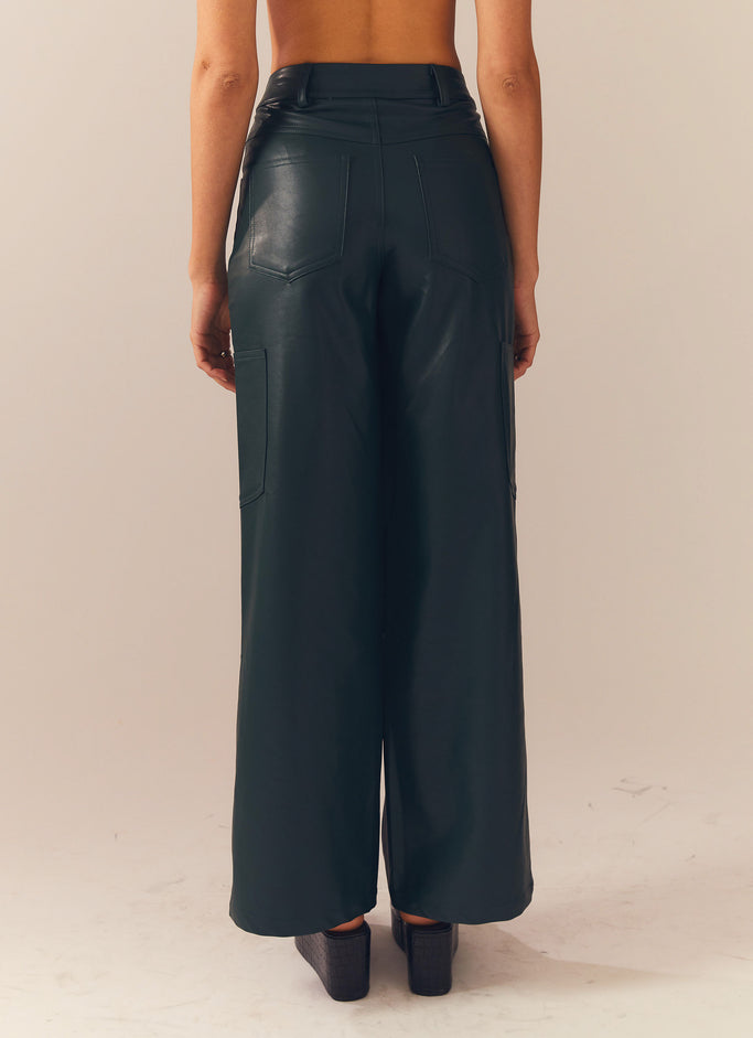 In My Natural Element PU Pants - Dark Forest