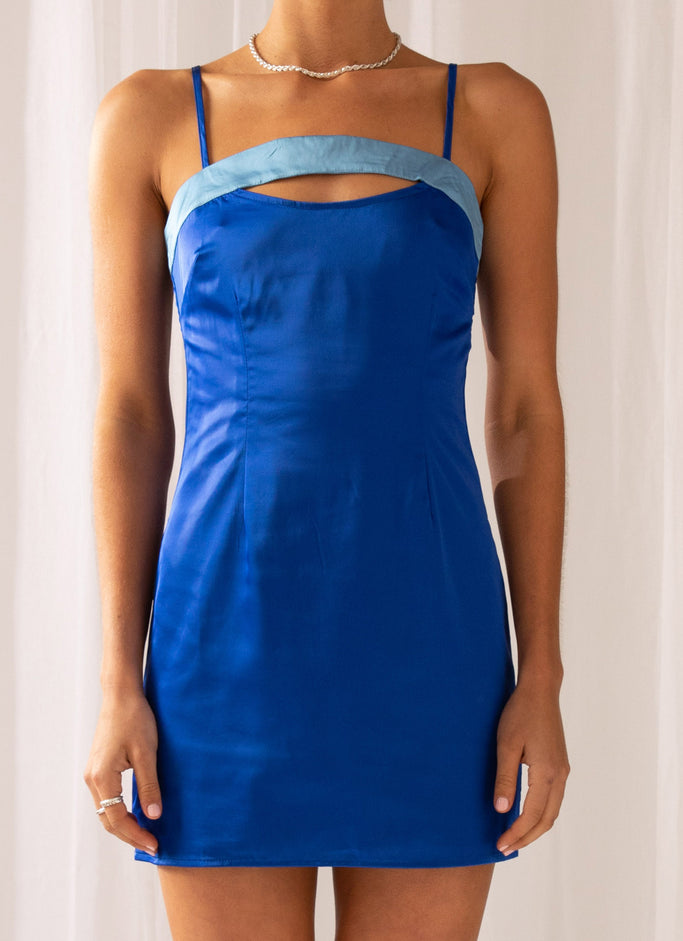Midnight Cosmos Mini Dress - Cobalt Blue