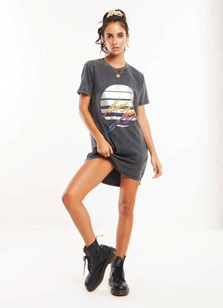 Emerald T-Shirt Dress - Vintage Black