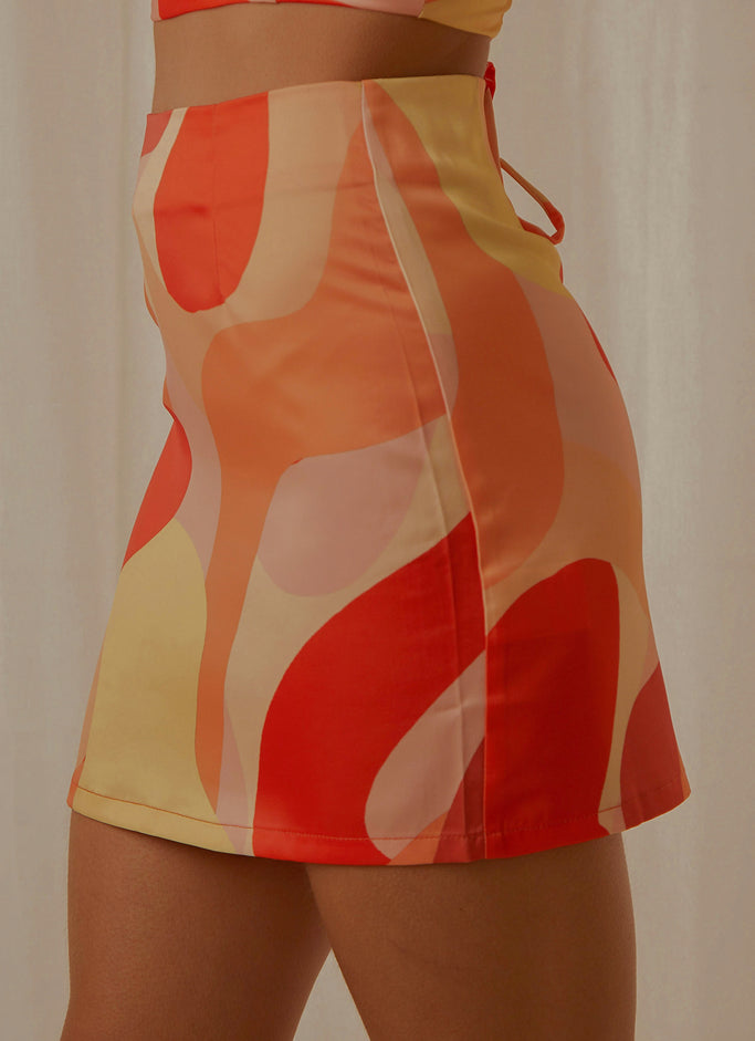Thrill Bound Mini Skirt - Flaming