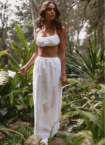 Sicilian Sun Midi Skirt - Pure White