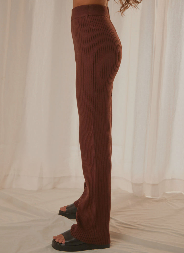 Only Vice Knit Pants - Chocolate