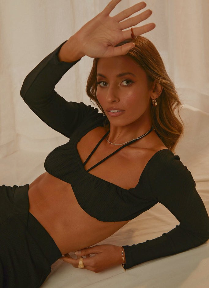 Spininng Around Crop Top - Black
