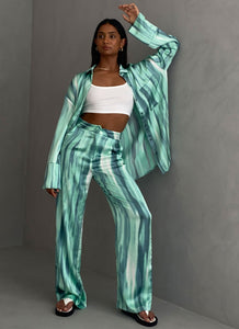 Norma Trousers - Green Dye Print